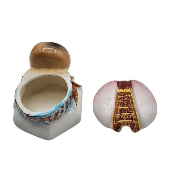 Vintage Ceramic Bee Condiment Honey Pot With Lid - Picture 7 of 14